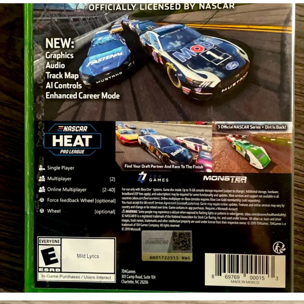 Xbox one video game. NASCAR